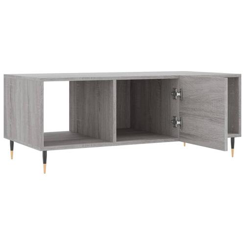 Sofabord 102x50x40 cm konstrueret træ grå sonoma-eg