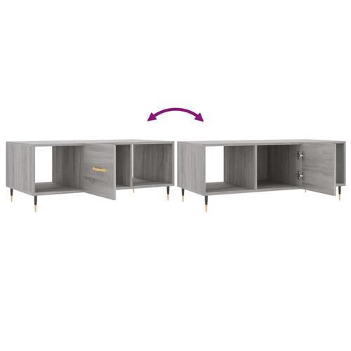 Sofabord 102x50x40 cm konstrueret træ grå sonoma-eg