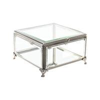 Smykkeskrin Krystal Metal 16 x 16 x 10 cm Sølvfarvet Gennemsigtig