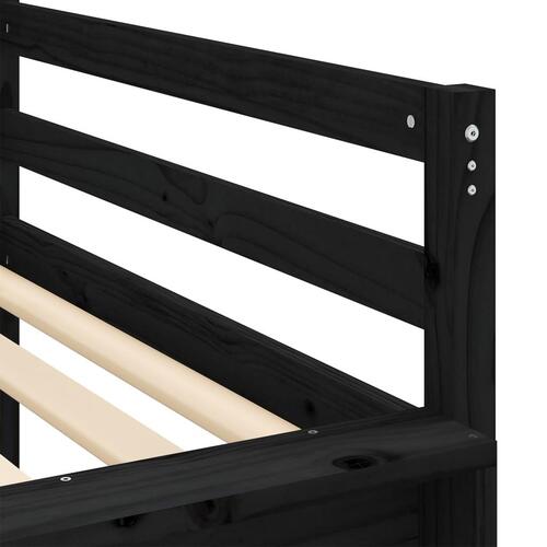 Højseng med tårn 90x200 cm massivt fyrretræ blå