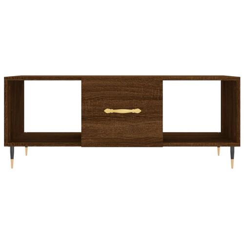 Sofabord 102x50x40 cm konstrueret træ brun egetræsfarve