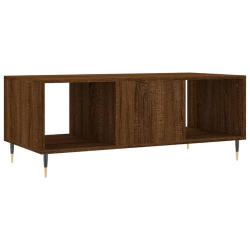 Sofabord 102x50x40 cm konstrueret træ brun egetræsfarve