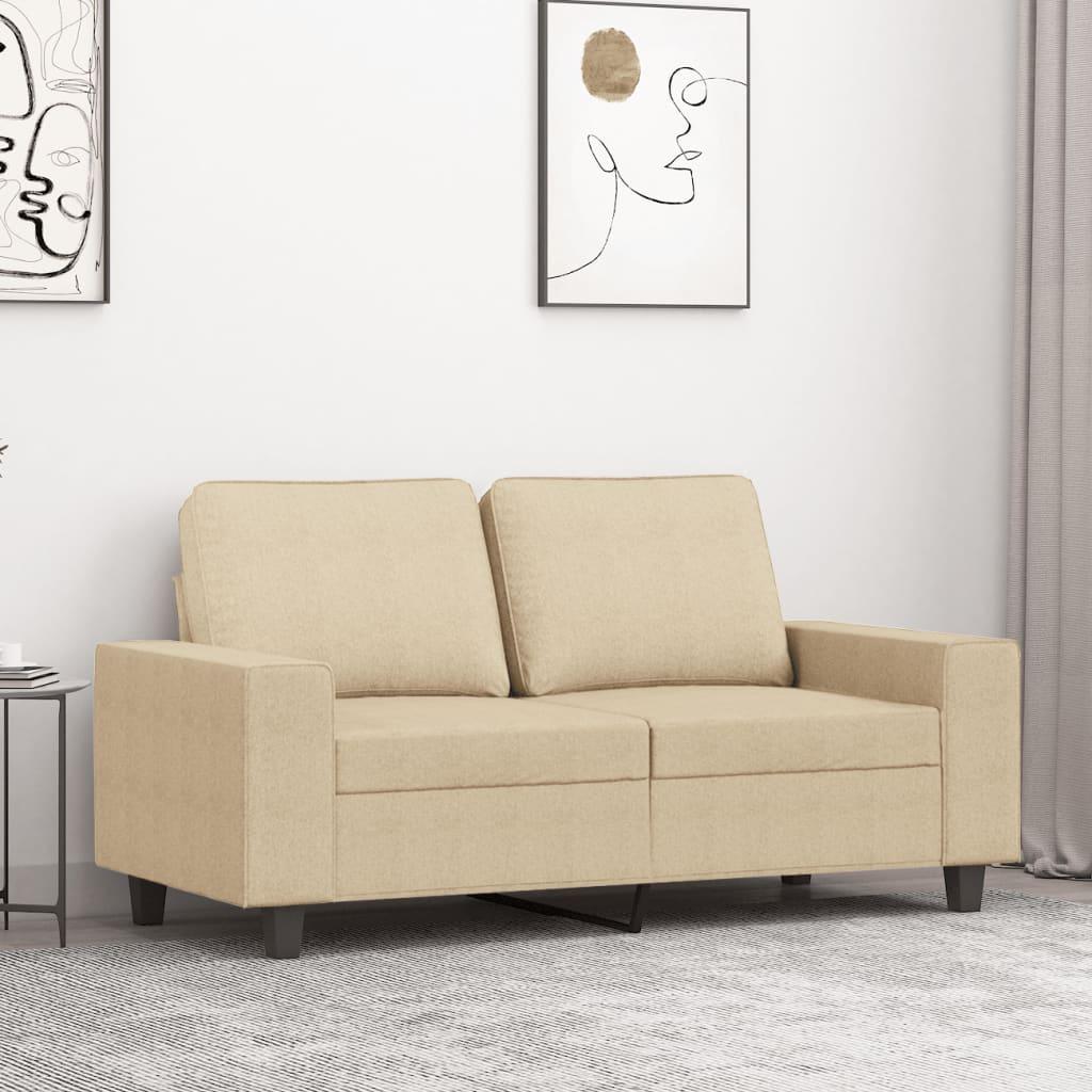 2-personers sofa 120 cm stof cremefarvet billede
