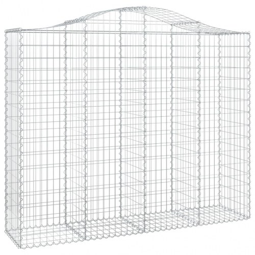 Buede gabionkurve - 2 stk. 200×50×160/180 cm i galvaniseret jern