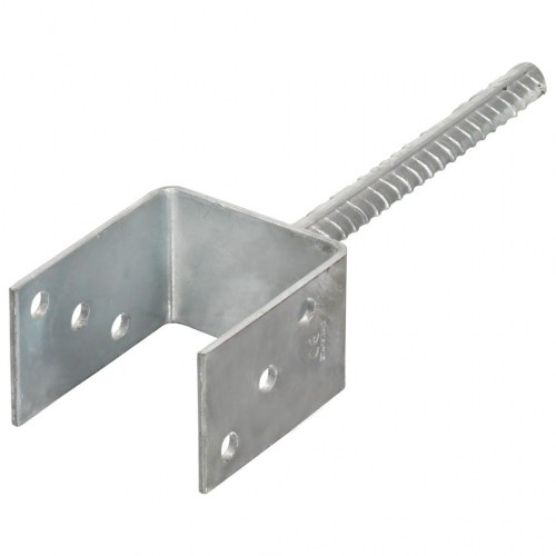 Hegnspløkker 6 stk. - 8×6×30 cm i galvaniseret stål, sølvfarvet