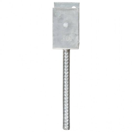 Hegnspløkker 6 stk. - 8×6×30 cm i galvaniseret stål, sølvfarvet