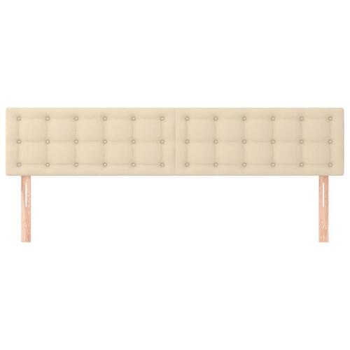 Sengegavle 2 stk. 90x5x78/88 cm stof cremefarvet