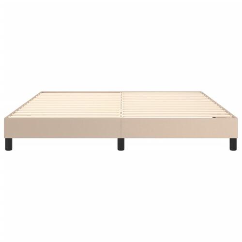 Sengeramme 160x200 cm kunstlæder cappuccinofarvet