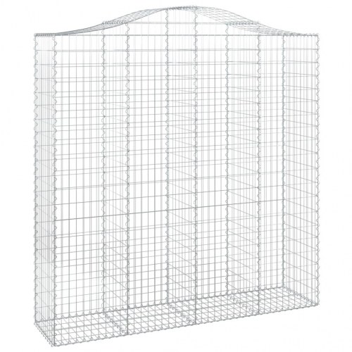 Buede gabionkurve - sæt á 3 stk., 200×50×200/220 cm i galvaniseret jern