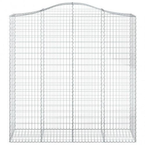 Buede gabionkurve - sæt á 3 stk., 200×50×200/220 cm i galvaniseret jern