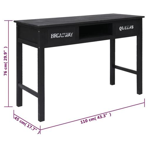 Konsolbord 110 x 45 x 76 cm træ sort