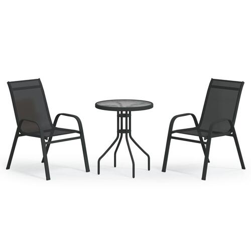 Bistrosæt til haven 3 dele sort