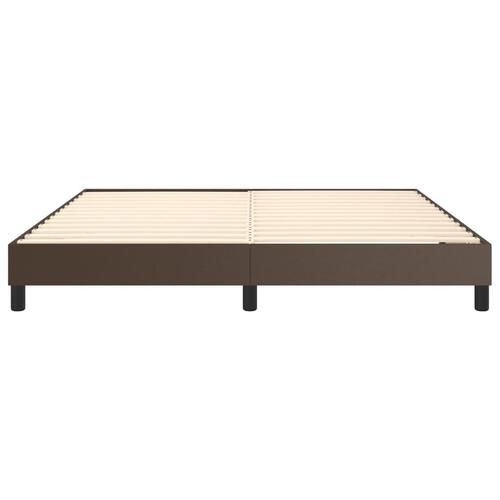 Sengeramme 160x200 cm kunstlæder brun
