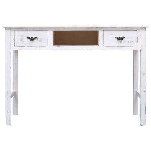 Konsolbord 110 x 45 x 76 cm træ antik hvid