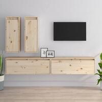 Tv-skabe 4 dele massivt fyrretræ