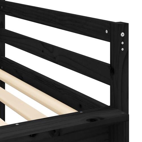 Højseng med tårn 80x200 cm massivt fyrretræ blå