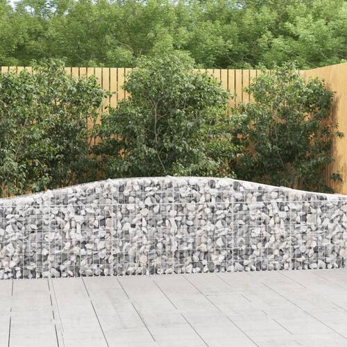 Buede gabionkurve 10 stk. 400x30x60/80 cm galvaniseret jern