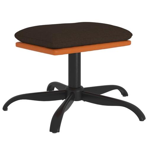 Fodskammel 60x60x36 cm stof og kunstlæder brun