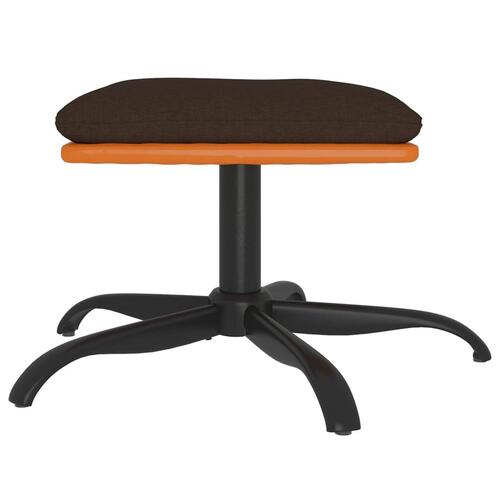 Fodskammel 60x60x36 cm stof og kunstlæder brun