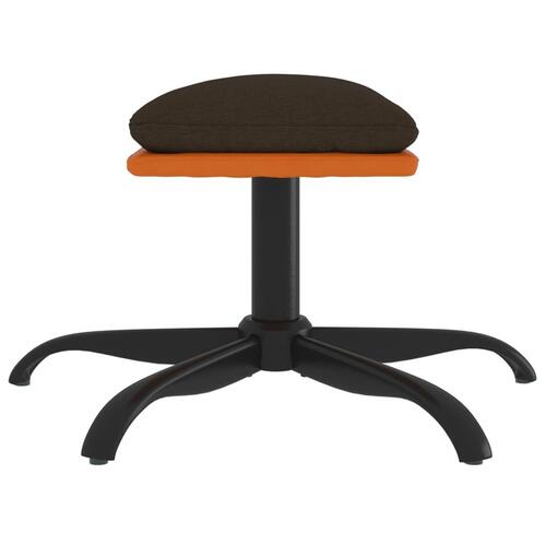 Fodskammel 60x60x36 cm stof og kunstlæder brun