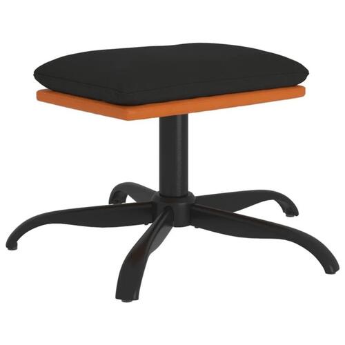 Fodskammel 60x60x36 cm stof og kunstlæder sort
