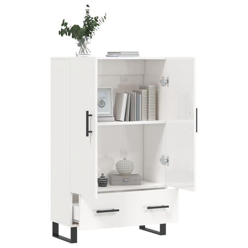 Skab 69,5x31x115 cm konstrueret træ hvid højglans