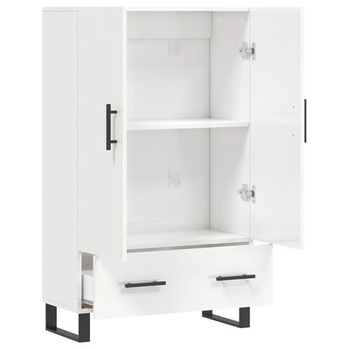 Skab 69,5x31x115 cm konstrueret træ hvid højglans