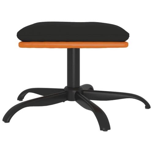 Fodskammel 60x60x36 cm stof og kunstlæder sort