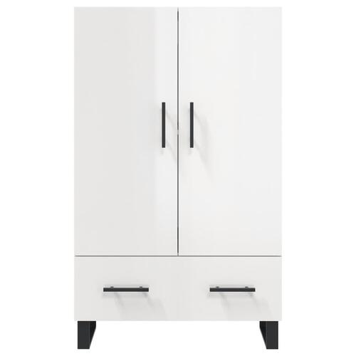Skab 69,5x31x115 cm konstrueret træ hvid højglans