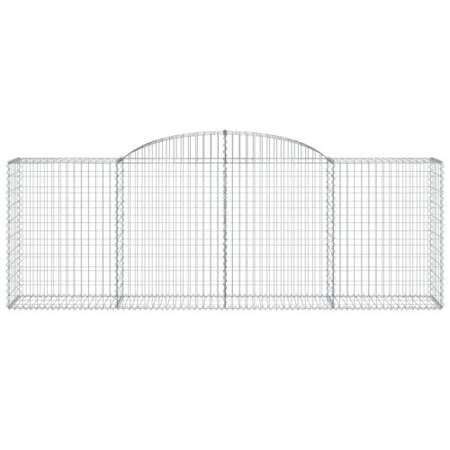 Buede gabionkurve 3 stk. - 300 × 50 × 100/120 cm i galvaniseret jern