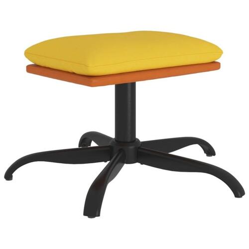 Fodskammel 60x60x36 cm stof og kunstlæder sennepsgul