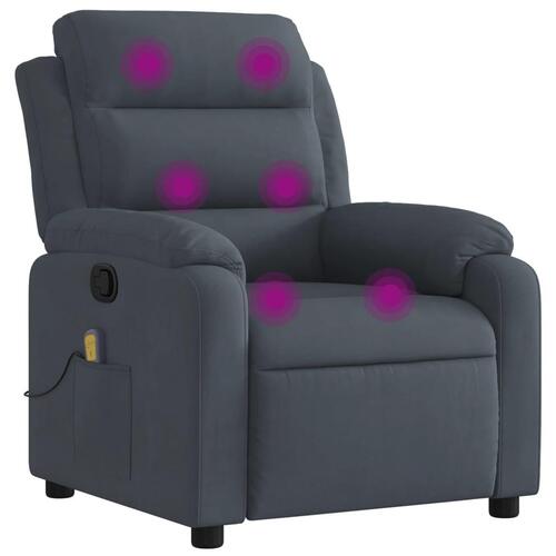 Massagestol velour mørkegrå