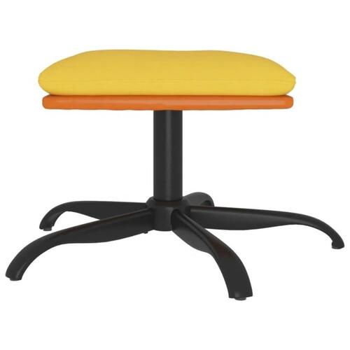 Fodskammel 60x60x36 cm stof og kunstlæder sennepsgul