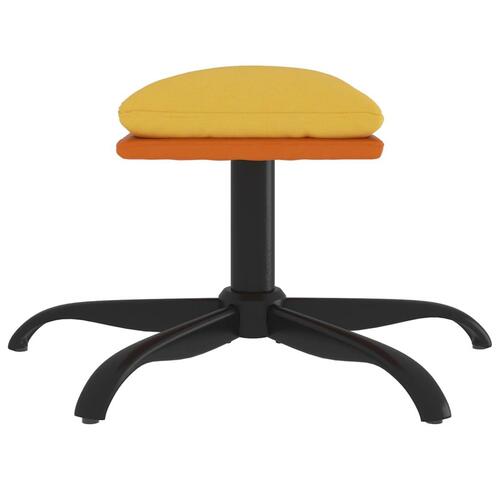 Fodskammel 60x60x36 cm stof og kunstlæder sennepsgul