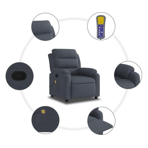 Massagestol velour mørkegrå