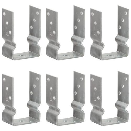 Jordankre 6 stk. 9x6x15 cm galvaniseret stål sølvfarvet