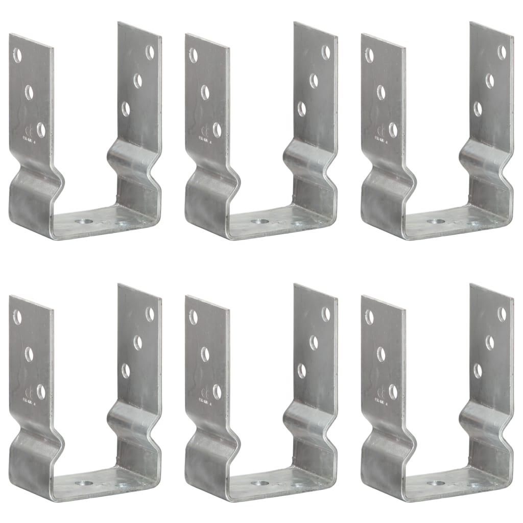 Jordankre 6 stk. 9x6x15 cm galvaniseret stål sølvfarvet