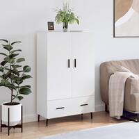 Skab 69,5x31x115 cm konstrueret træ hvid højglans