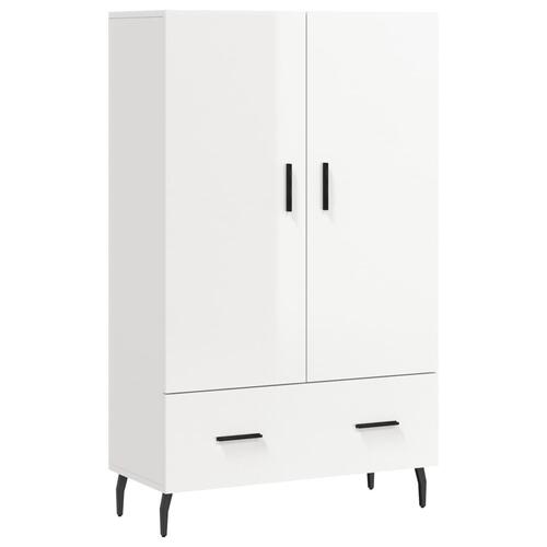 Skab 69,5x31x115 cm konstrueret træ hvid højglans