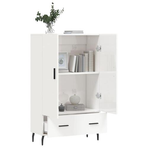 Skab 69,5x31x115 cm konstrueret træ hvid højglans