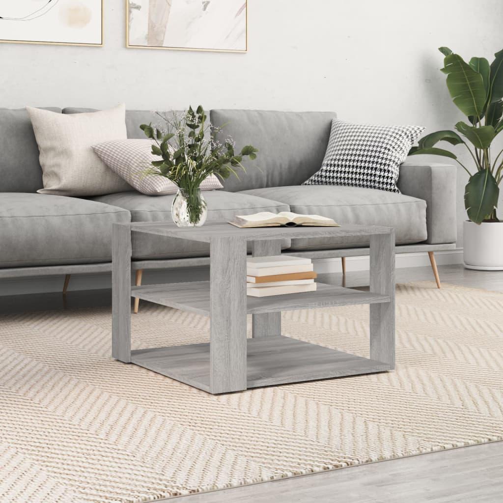 Sofabord 59,5x59,5x40 cm konstrueret træ grå sonoma-eg