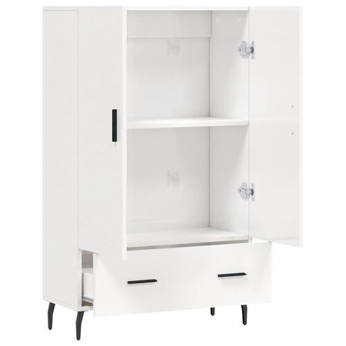 Skab 69,5x31x115 cm konstrueret træ hvid højglans