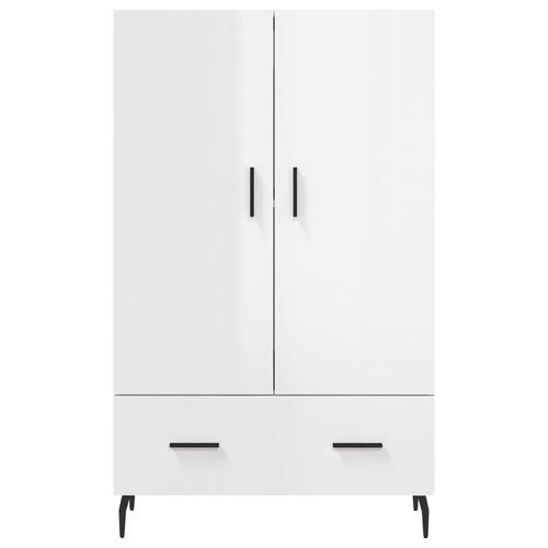 Skab 69,5x31x115 cm konstrueret træ hvid højglans