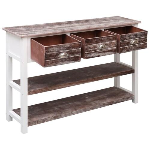 Konsolbord 115x30x76 cm træ antik brun