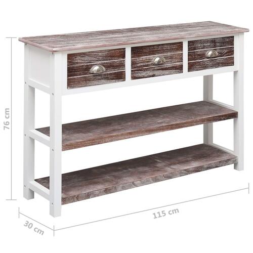 Konsolbord 115x30x76 cm træ antik brun