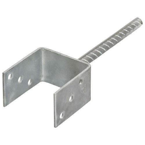 Hegnspløkker 6 stk. - 9×6×30 cm i galvaniseret stål, sølvfarvet