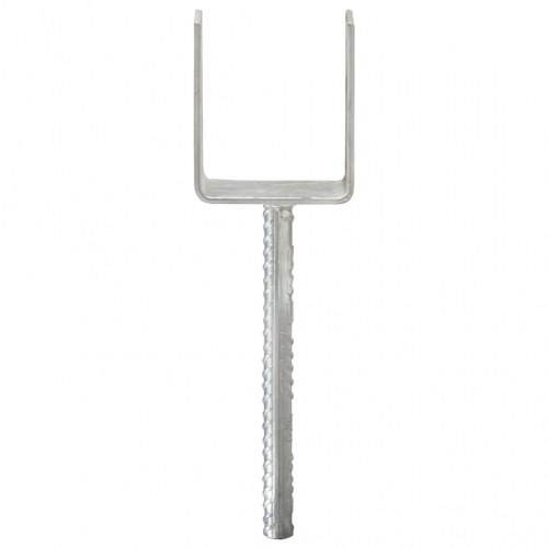 Hegnspløkker 6 stk. - 9×6×30 cm i galvaniseret stål, sølvfarvet