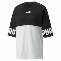 Kortærmet T-shirt til Kvinder Puma Power Colorblock Hvid Sort S