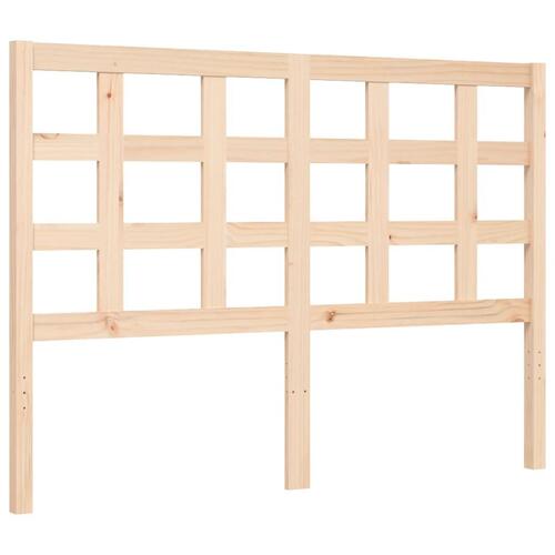 Sengeramme med sengegavl 140x200 cm massivt træ hvid
