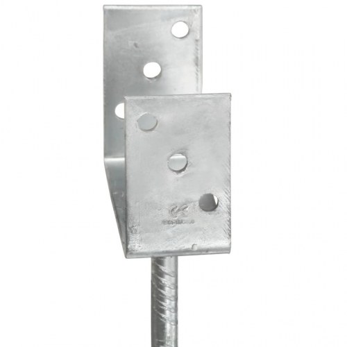 Hegnspløkker 6 stk. - 9×6×30 cm i galvaniseret stål, sølvfarvet